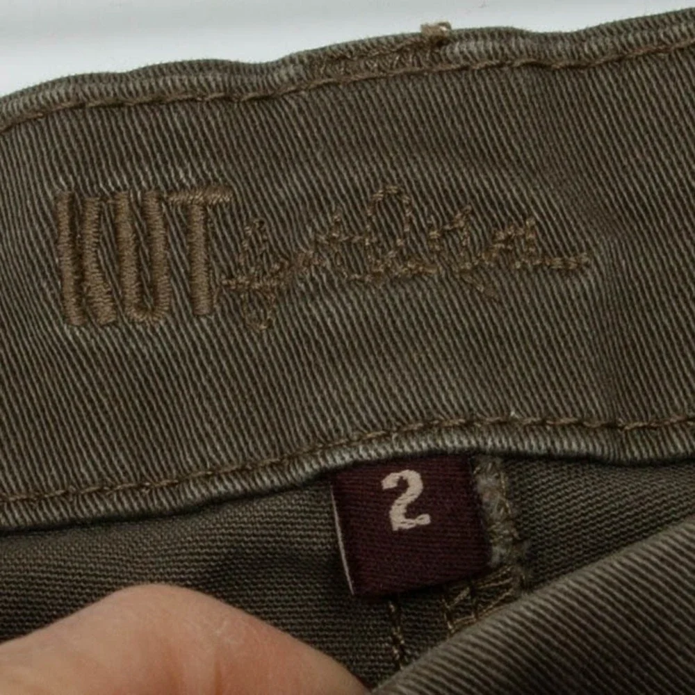 Kut From The‎ Kloth Womens Reese Ankle Straight Leg Utility Pants 2 Green Cargo